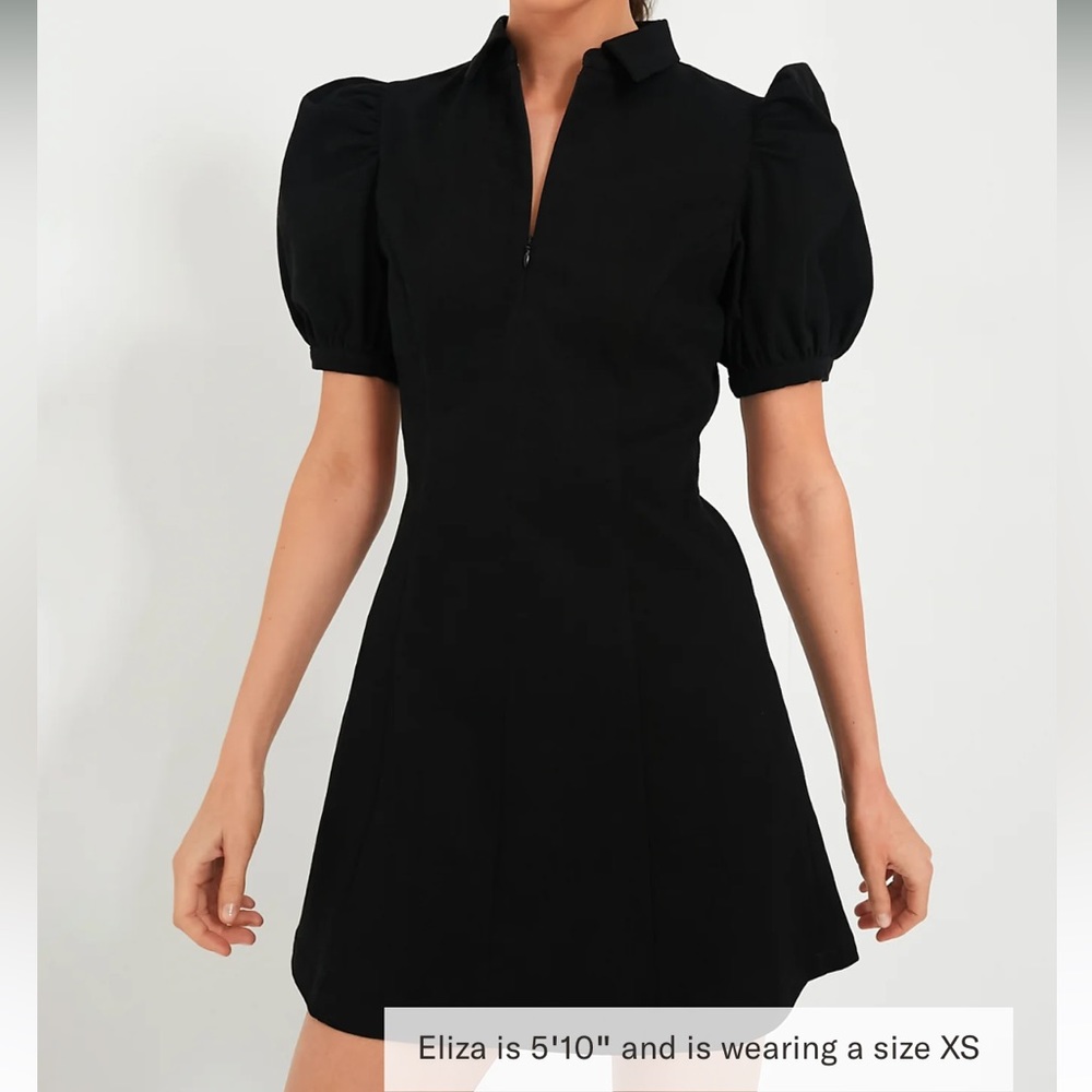 HYACINTH HOUSE
Black Front Zip Denim Mini Dress